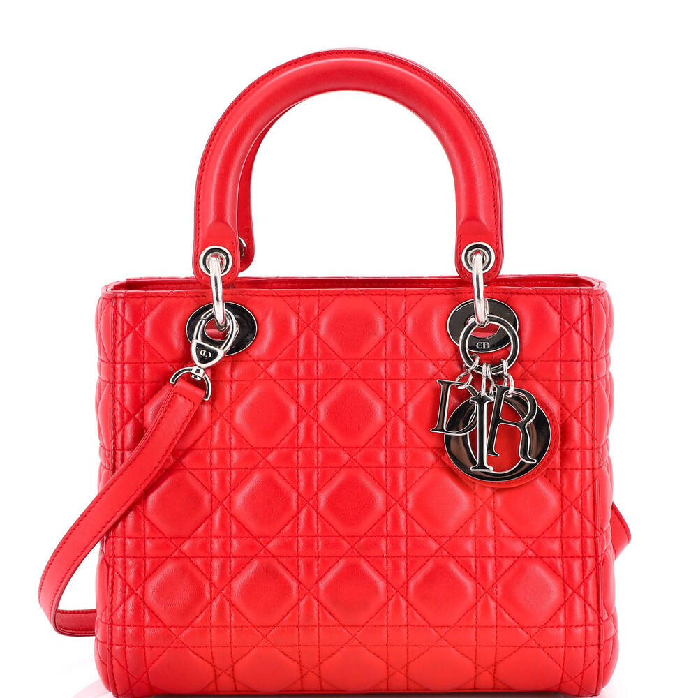 Christian Dior Medium Lady Dior Bag Cannage Quilt Lambskin